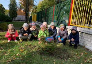 Dzieci z grupy 4 posadziły drzewo.